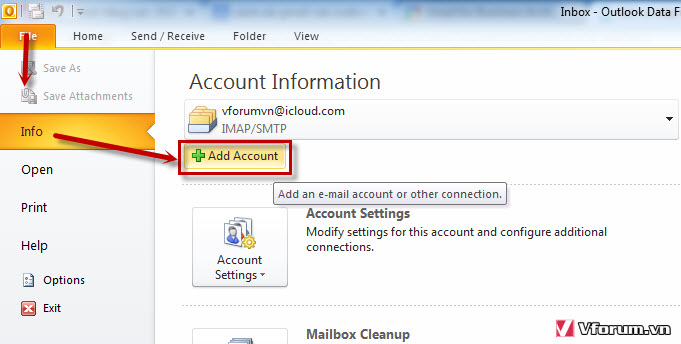 Cách cài đặt, add gmail vào outlook 2010 2007 2013 thành công