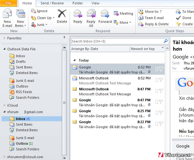 Cách cài đặt, add gmail vào outlook 2010 2007 2013 thành công